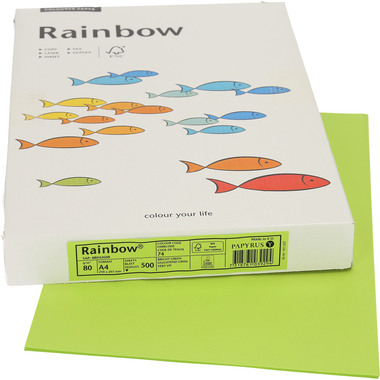 RAINBOW Papier leuchtend grün/74 A4 88042608 FSC, 80g 500 Blatt