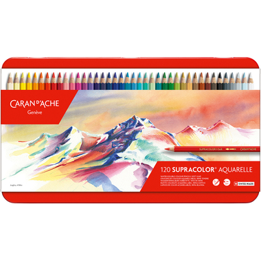 CARAN D'ACHE Farbstifte Supracolor 3,8mm 3888.420 ass. in Metallsch. 120 Stück