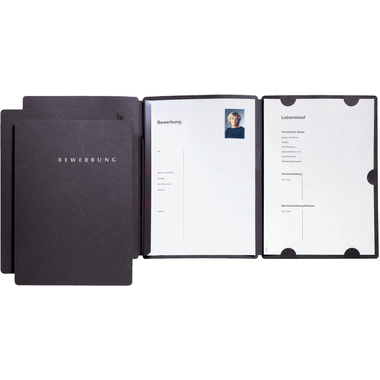 PAGNA Bewerbungsmappe Select A4 22016-04 schwarz 3-teilig 3 Stück