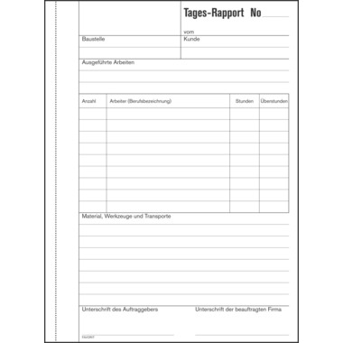 FAVORIT Rapport journalier D A5 9186 blanc/blanc 50x2 feuilles