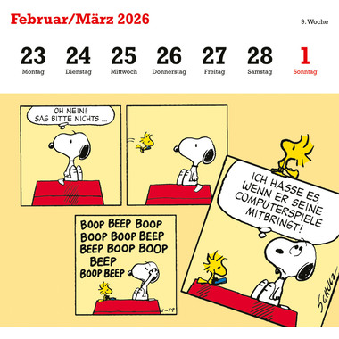 HEYE Cal. de cartes p. Peanuts 2026 22963+26 1S/1P AL 16.5x17.7cm