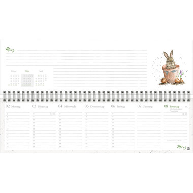 HEYE Cal. de bureau Hannah 2026 23475+26 1S/1P AL 32.5x9.3cm