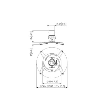 Vogel's Deckenhalterung PPC-1500 Silber