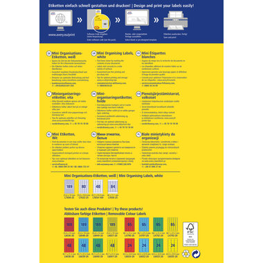 AVERY ZWECKFORM Etiquettes mini, blanc L7632-25 2000 psc./25 flls.