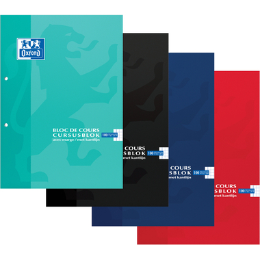 OXFORD Carnet note A4 400075509 à carreaux 5mm ass. 100 flls.