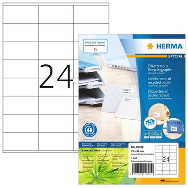 HERMA Etiquettes 70×36mm 10728 recycling 1920 pcs.