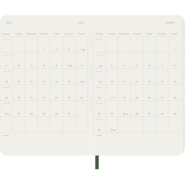 MOLESKINE Agenda Classic Pocket 2027 DSK1512DC2Y27 1J/1P vert myrte SC 9x14cm