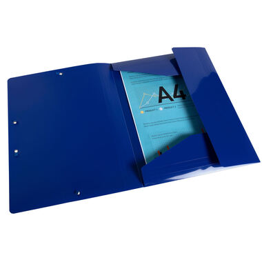 EXACOMPTA Gummibandmappe A4 55112E marineblau PP, 3 Klappen