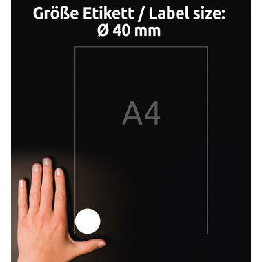 AVERY ZWECKFORM Universal-Etiketten 40mm L3415-10 L3415-10 weiss 240 St./10 Bl.