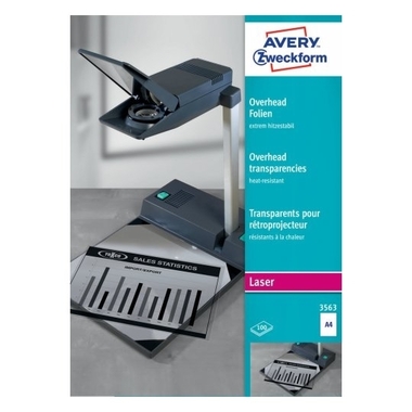 AVERY ZWECKFORM Film Overhead A4 3563 0.13mm laser 100 pezzi