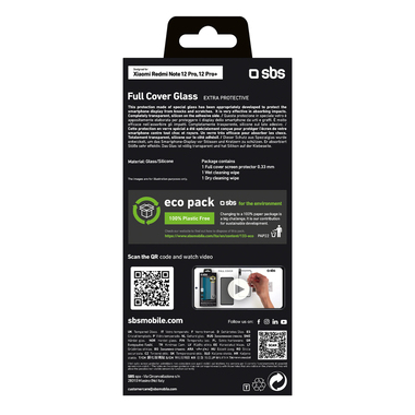 Film de protection en verre trempé pour Xiaomi Redmi Note 12 Pro/12 Pro+ | SBS