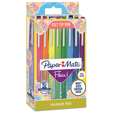 PAPERMATE Nylon Flair Faserschreiber 2061394 ass. 16 Stück