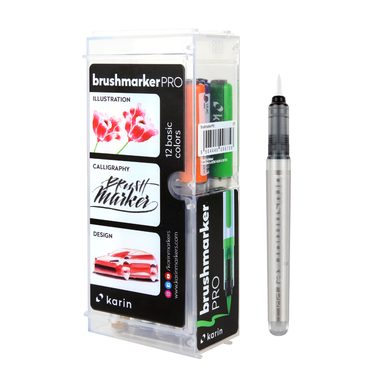 KARIN Brush Marker PRO + blender 27C1 Basic colours 12 Stück