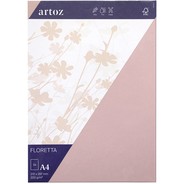 ARTOZ Karten 1001 A4 15869614-281 200g, light rose 5 Blatt