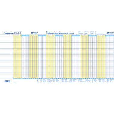 SIMPLEX Planograph 3 pièces 2028 S40365.28 1A/1P AL/FR 64x29.6cm