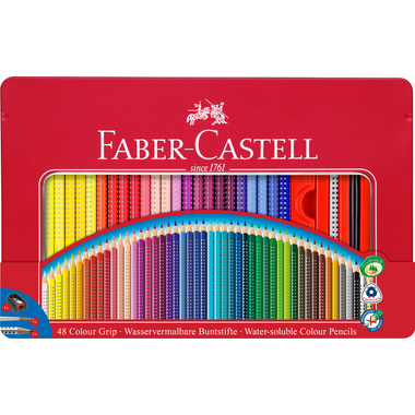 FABER-CASTELL Farbstifte Colour Grip 112448 48er Metalletui