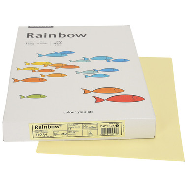 RAINBOW Papier hellgelb/12 A4 88043125 FSC, 160g 250 Blatt