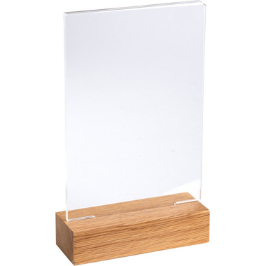 EXACOMPTA Tischaufsteller A6 86258D transparent, holzs. hoch