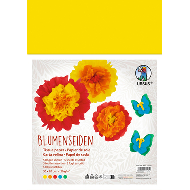 URSUS Seidenpapier 50x70cm 4612299 farbig 5 Bogen