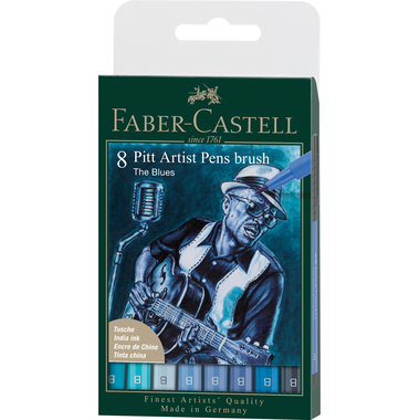 FABER-CASTELL Artist Pen Ink Pen 167173 Blues 8 pcs.