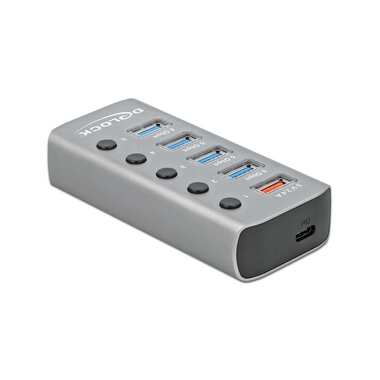 Delock USB-Hub 63263 USB 3.0 - 4x USB-A / 2x Porta di ricarica