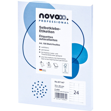NOVOOO Etiquette 70x35mm 67147 blanc 2400 pièces