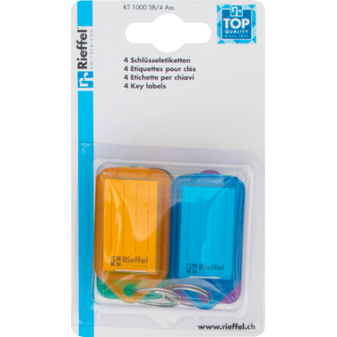 RIEFFEL SWITZERLAND Etiquettes clé 38x22mm KT 1000 SB/4 ASS. ass. 4 pcs.