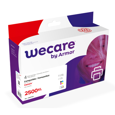 WECARE Multipack XL rebuilt BKCMY PGI-2500XLPACKWE z.CanonMAXIFY MB5050 76/3x25ml