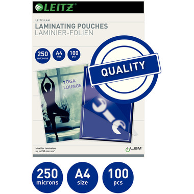 LEITZ Laminiertasche A4 16935 glanz, 250my 100 Stück
