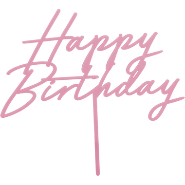 PARTYDECO Caketopper 16.5cm KPT79-081J Happy Birthday rose
