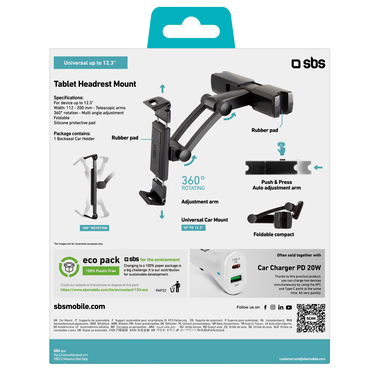 Extendable headrest mobile phone holder