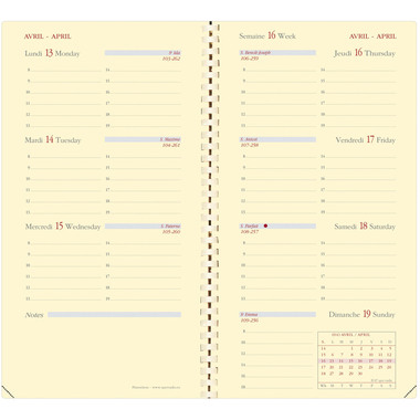 QUO-VADIS Agenda Impala Planori. 2027 374071Q 1W/2S schwarz FR 8.8x17cm