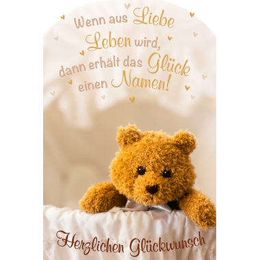 ABC Biglietto d'auguri Baby B6 52623 Orsacchiotto