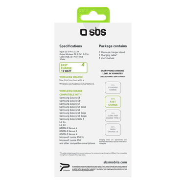 Caricabatterie smartphone wireless a ricarica rapida