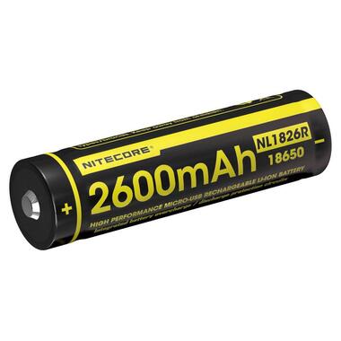 Nitecore Akku NL1826R Li-Ion Typ 18650 mit USB-C 2600 mAh, 1 Stück