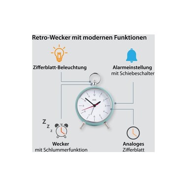 ADE Sveglia classica retrò azzurro chiaro