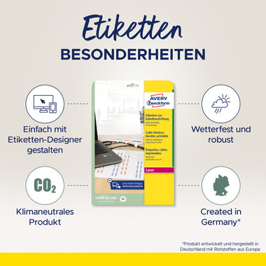 AVERY ZWECKFORM Etichette 60x40mm L7950-20 Kabel, perm. 480 pezzi