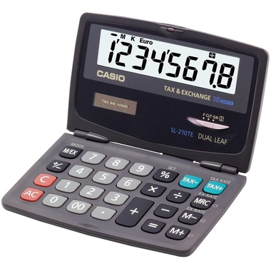 CASIO Calculatrice SL-210TE 10 chiffres, Solaire/pile