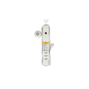 Schönenberger multipresa 6 x T13 con pulsante esterno, 3 m, bianco