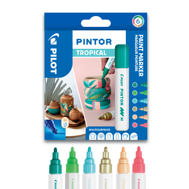 PILOT Marker Pintor Medium Set 1.4mm WLT412236 6 Farben Tropical