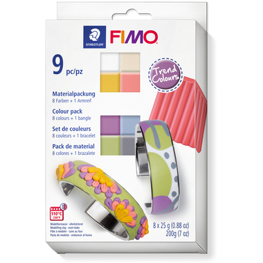 FIMO Set modellazione soft 8x25g 8023C8-1P con bracci. Colori di tendenza