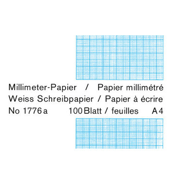 FAVORIT Blocco carta millimetrata A4 1776a bianco, 1mm, 80g/m2 100 fogli
