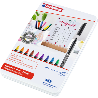 EDDING Penne fibra 1200 Met. 1mm 1200-E10 10 pezzi ass. astuccio