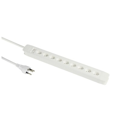 Schönenberger power strip 9 x T13 horizontal 5 m, white
