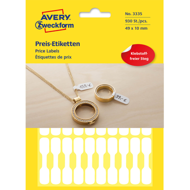 AVERY ZWECKFORM Universaletiketten 49x10mm 3335 weiss 924 Stk./28 Bl.