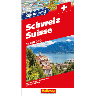 HALLWAG Strassenatlas 13x24cm 382830048 CH-Touring Schweiz 1:250'000