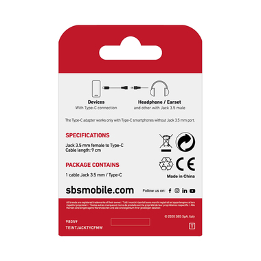 Adaptateur jack femelle et Type-C mâle