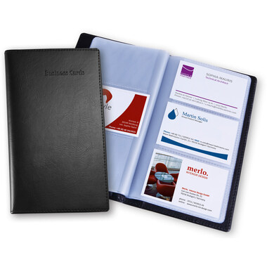 SIGEL Pochette p. cartes de visite VZ171 noir, pour 120 cartes 90x58mm