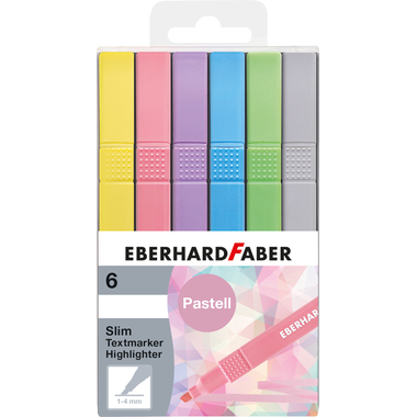 EBERHARD FABER Textmarker Slim 551506 pastell 6 pezzi