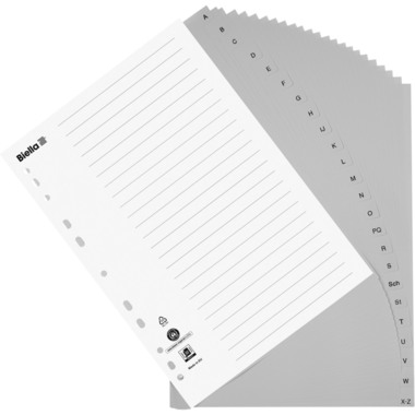 BIELLA Register PP A4+ 47842400U grau A-Z 24-teilig